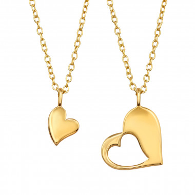 Hearts 45cm And 39cm - 925 Sterling Silver Silver Necklaces SD49741