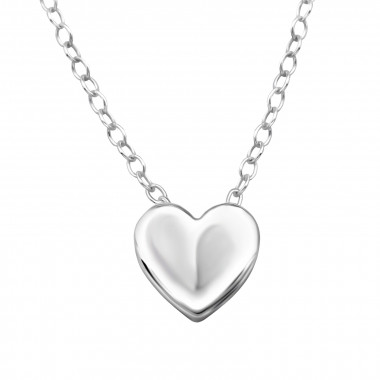 6mm Heart - 925 Sterling Silver Silver Necklaces SD49816
