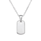 Plain Tag - 925 Sterling Silver Silver Necklaces SD50701