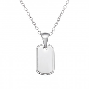 Plain Tag - 925 Sterling Silver Silver Necklaces SD50701