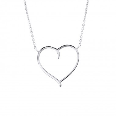 Heart - 925 Sterling Silver Silver Necklaces SD8478