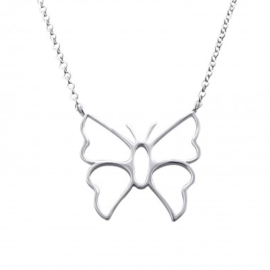Butterfly - 925 Sterling Silver Silver Necklaces SD8480
