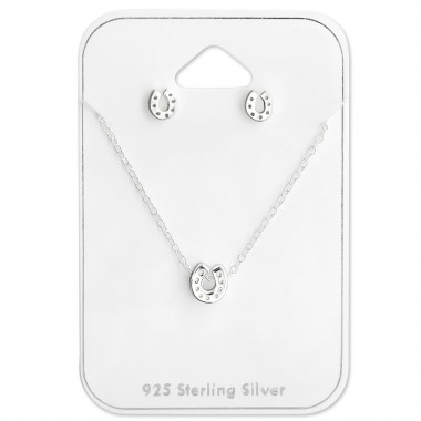 Horseshoe - 925 Sterling Silver Necklace & Stud Sets SD28925