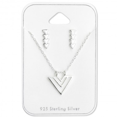 Triangle - 925 Sterling Silver Necklace & Stud Sets SD28952