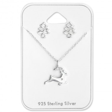Christmas - 925 Sterling Silver Necklace & Stud Sets SD28959