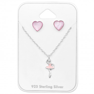 Ballerina - 925 Sterling Silver Necklace & Stud Sets SD33937