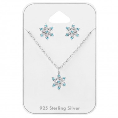 Snowflake - 925 Sterling Silver Necklace & Stud Sets SD39729