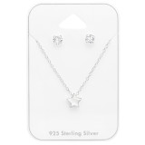 Star - 925 Sterling Silver Necklace & Stud Sets SD45136