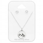 Mountain - 925 Sterling Silver Necklace & Stud Sets SD45141