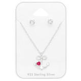 Anchor - 925 Sterling Silver Necklace & Stud Sets SD45150