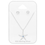 Starfish - 925 Sterling Silver Necklace & Stud Sets SD45152