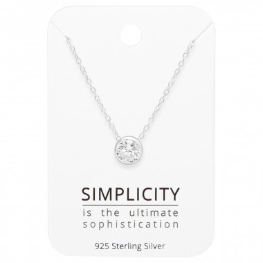 Round 6mm - 925 Sterling Silver Necklace & Stud Sets SD45501