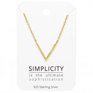 Chevron - 925 Sterling Silver Necklace & Stud Sets SD45502