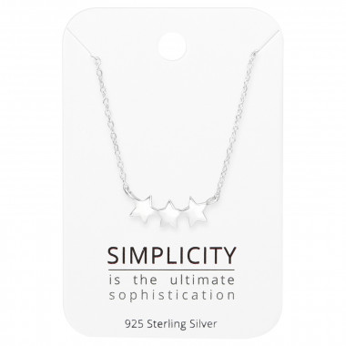 Triple Star - 925 Sterling Silver Necklace & Stud Sets SD45503