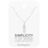 Feather - 925 Sterling Silver Necklace & Stud Sets SD45504