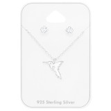 Hummingbird - 925 Sterling Silver Necklace & Stud Sets SD47376