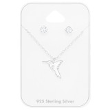 Hummingbird - 925 Sterling Silver Necklace & Stud Sets SD47376