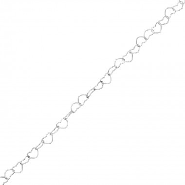 Heart Link Chain - 925 Sterling Silver Chain Alone SD35725