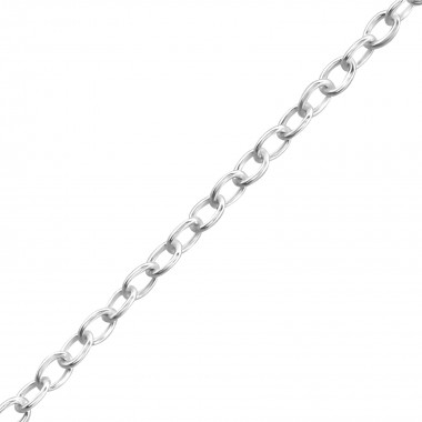 44cm Silver Cable Chain With 3cm Extension Included - 925 Sterling Silver Chain Alone SD37273