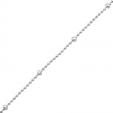Silver Ball And Bead Necklace Chain - 925 Sterling Silver Chain Alone SD37869