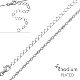 38cm Silver Cable Chain With 7cm Extension Included - 925 Sterling Silver Chain Alone SD42213
