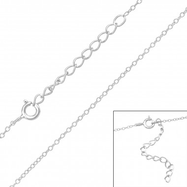45cm Cable Chain - 925 Sterling Silver Chain Alone SD48104