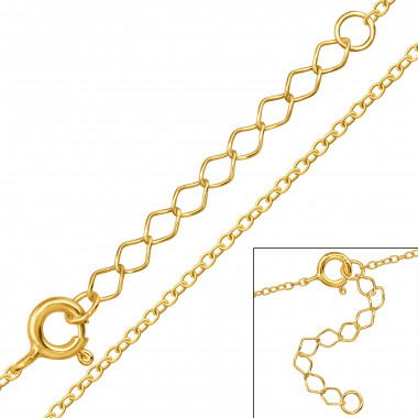 Cable Chain 43cm - 925 Sterling Silver Chain Alone SD48687