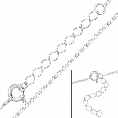 Cable Chain 43cm - 925 Sterling Silver Chain Alone SD48692