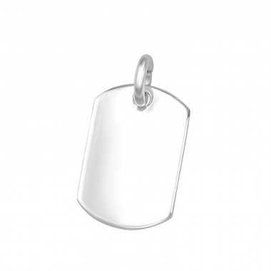 Square Unplated - 925 Sterling Silver Engravable Pendants SD46771