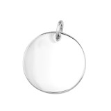Circle Unplated - 925 Sterling Silver Engravable Pendants SD46774