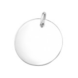 Circle Unplated - 925 Sterling Silver Engravable Pendants SD46775