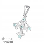 Cross - 925 Sterling Silver Pendants with CZ SD15596 Cross - 925 Sterling Silver Pendants with CZ SD15596