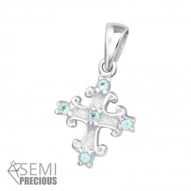Cross - 925 Sterling Silver Pendants with CZ SD15596