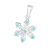 Snow flake - 925 Sterling Silver Pendants with CZ SD15833