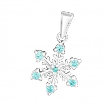 Snow flake - 925 Sterling Silver Pendants with CZ SD15833