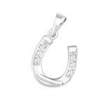 Horseshoe - 925 Sterling Silver Pendants with CZ SD18048 Horseshoe - 925 Sterling Silver Pendants with CZ SD18048