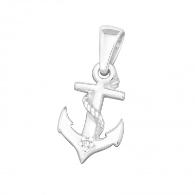 Anchor - 925 Sterling Silver Pendants with CZ SD19165