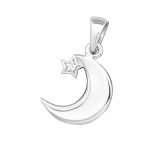 Crescent Moon - 925 Sterling Silver Pendants with CZ SD19365
