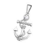 Anchor - 925 Sterling Silver Pendants with CZ SD19366