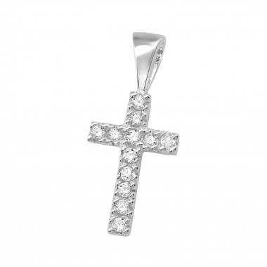 Cross - 925 Sterling Silver Pendants with CZ SD19517