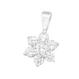 Flower - 925 Sterling Silver Pendants with CZ SD19824