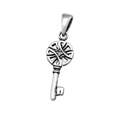 Key - 925 Sterling Silver Pendants with CZ SD32101
