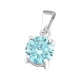 Round 6mm - 925 Sterling Silver Pendants with CZ SD33212