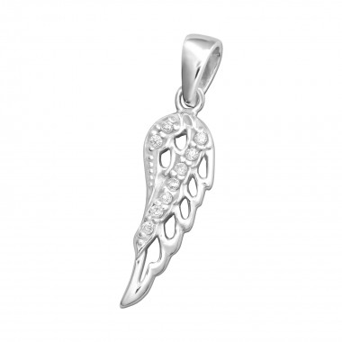 Wing - 925 Sterling Silver Pendants with CZ SD33424