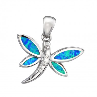 Dragonfly - 925 Sterling Silver Pendants with CZ SD34300