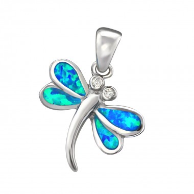 Dragonfly - 925 Sterling Silver Pendants with CZ SD34306