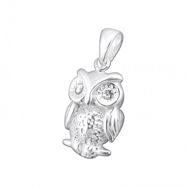 Owl - 925 Sterling Silver Pendants with CZ SD3494