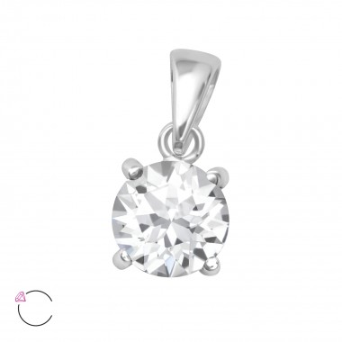 Round - 925 Sterling Silver Pendants with CZ SD36086