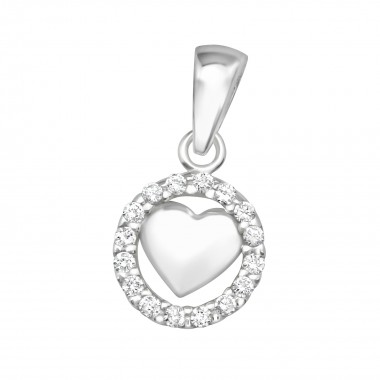 Heart - 925 Sterling Silver Pendants with CZ SD36742