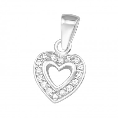 Heart - 925 Sterling Silver Pendants with CZ SD36853